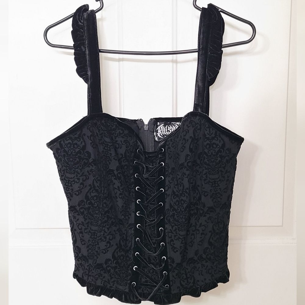 Killstar Rita Rite Black Lace-Up Corset Top